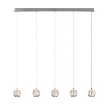 Elettra Glass & Stainless Orb 5 Light LED Linear Pendant